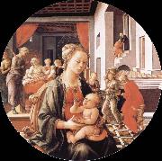 Madonna and Son with histories of the life of Holy Ana Fra Filippo Lippi
